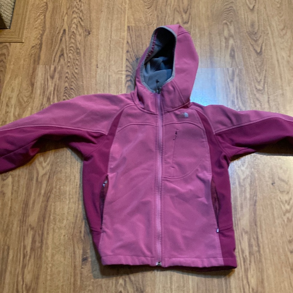 Pink Northface softshell zip up jacket, size S